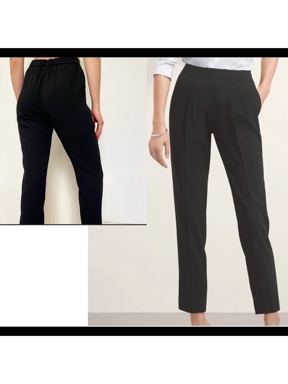 ARITZIA T. Babaton Cohen black pants pleated pull-on pockets work career Sz 4
